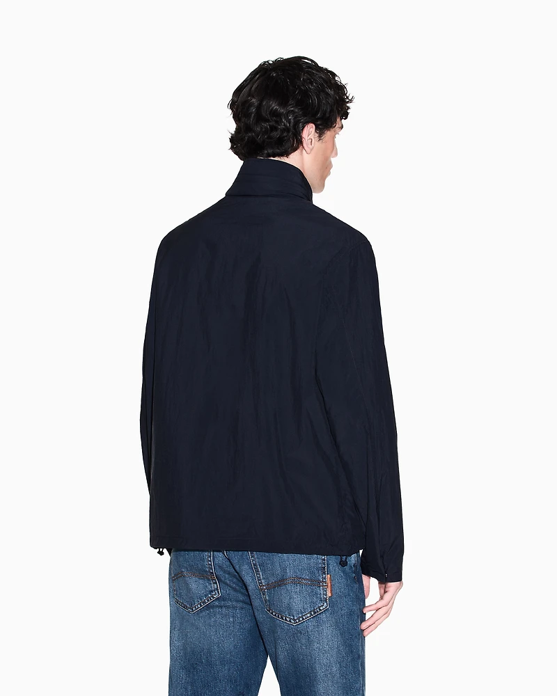 Armani Exchange - Waterproof jacket with logo, Man, Navy_blue, Size: