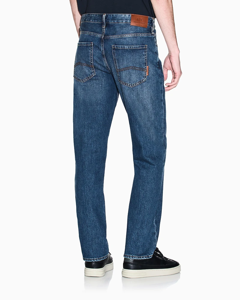 Armani Exchange - Slim-fit denim jeans, Man, Blue, Size:
