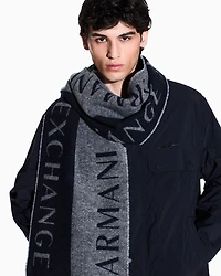 Two-tone scarf with logo