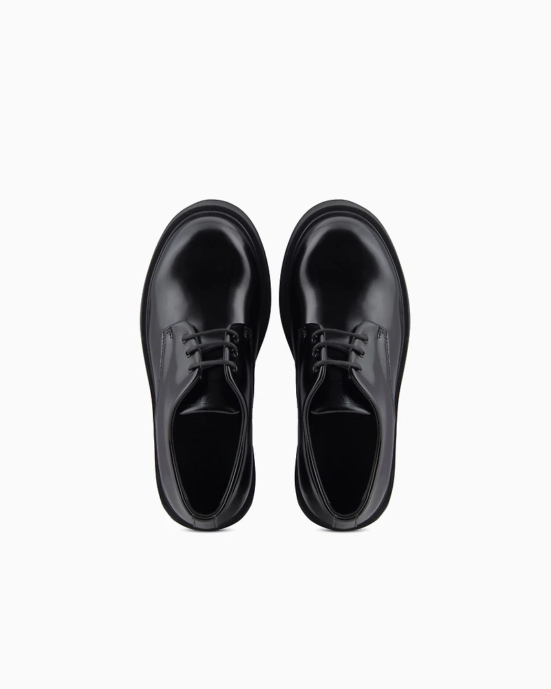 Emporio Armani - Abraded fabric lace-ups, Boy, Black, Size: