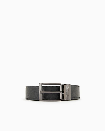 Emporio Armani - Palmellato-leather printed reversible belt, Man, Black, Size: TU