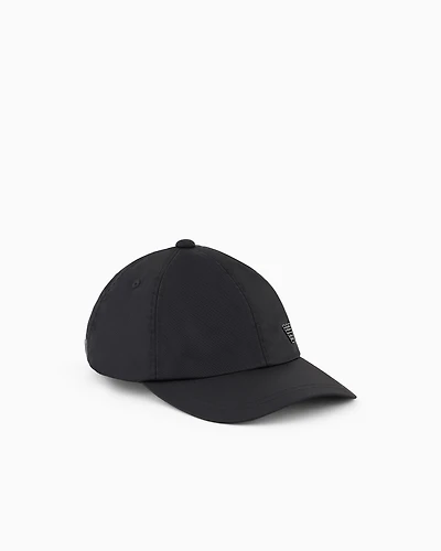 Emporio Armani - ASV Nylon baseball cap with eagle plate, Man, Black, Size: TU