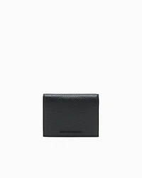 Emporio Armani - Tumbled leather compact wallet, Man, Black, Size: TU