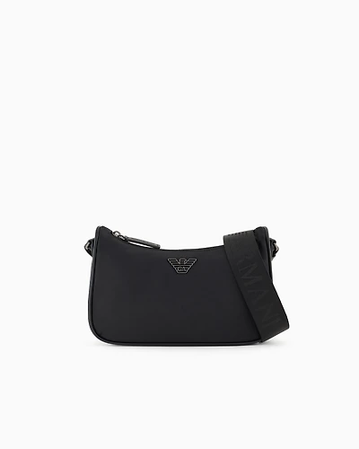 Emporio Armani - ASV recycled-nylon shoulder bag, Man, Black, Size: TU