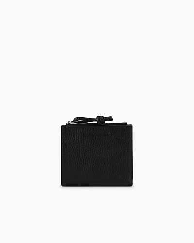 Emporio Armani - Zipped, tumbled-leather card holder, Man, Black, Size: TU