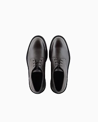 Emporio Armani - Pebbled leather Derby shoes, Man, Brown, Size: