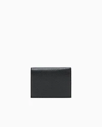 Emporio Armani - Tumbled leather compact wallet, Man, Black, Size: TU