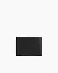 Emporio Armani - ASV regenerated Saffiano leather coin-pocket wallet with eagle plate, Man, Black, Size: TU
