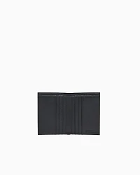 Emporio Armani - Tumbled leather card holder, Man, Black, Size: TU