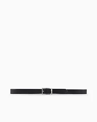 Emporio Armani - Gift box with Saffiano leather belt and interchangeable buckle, Man, Black, Size: TU