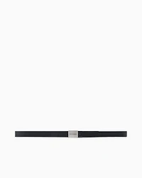 Emporio Armani - Reversible leather belt with logo buckle, Man, Blue, Size: TU