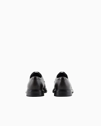 Emporio Armani - Pebbled leather Derby shoes, Man, Brown, Size:
