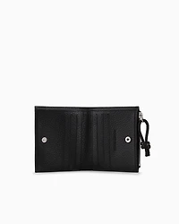 Emporio Armani - Zipped, tumbled-leather card holder, Man, Black, Size: TU