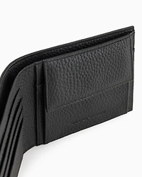 Emporio Armani - Leather coin-pocket wallet with all-over embossed eagle , Man, Black, Size: TU