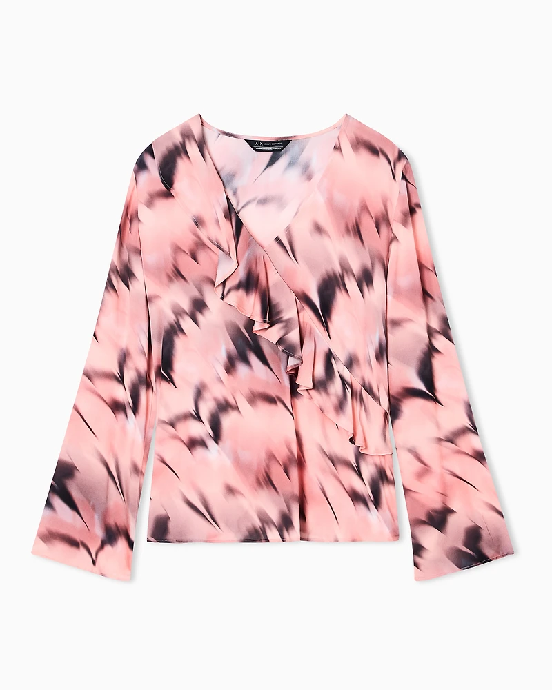 Blouse with flared sleeves