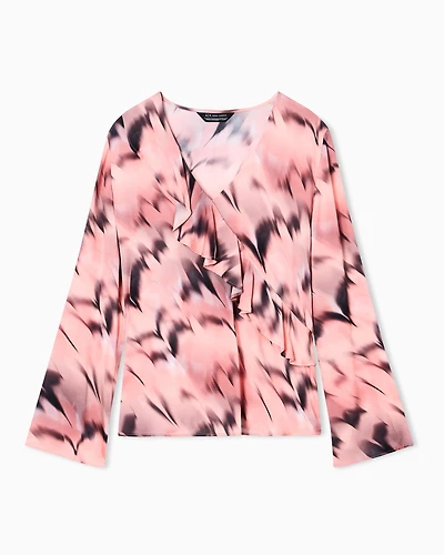 Blouse with flared sleeves