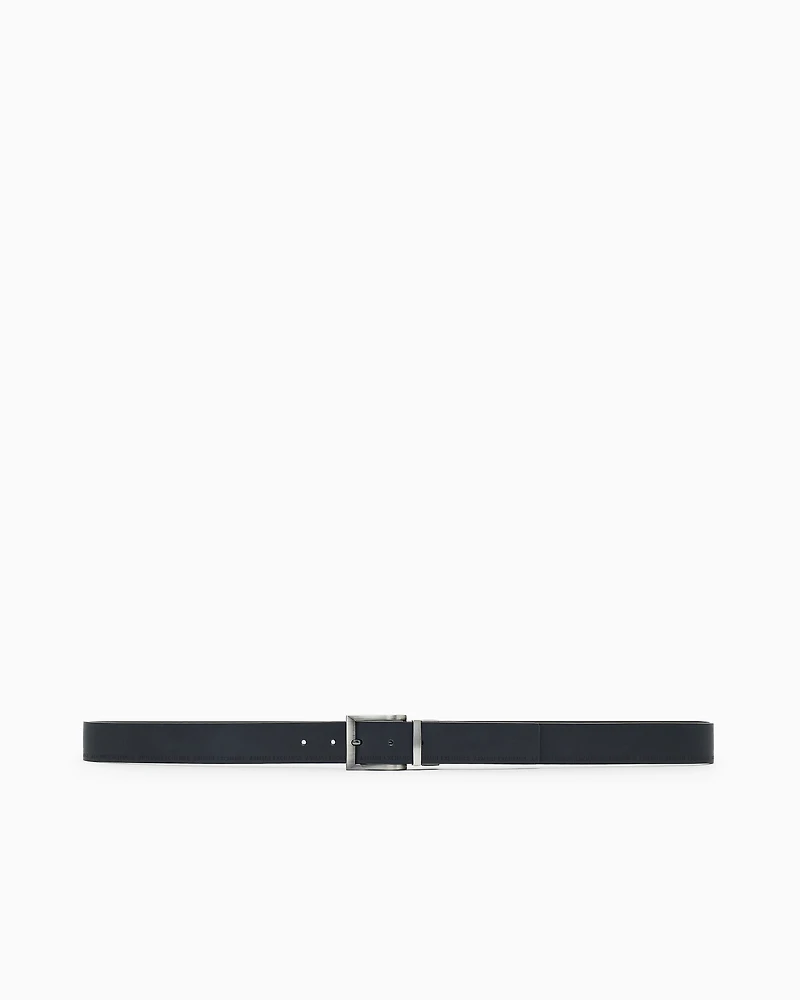 Armani Exchange -  Leather belt with logo, Man, Blue, Size: TU