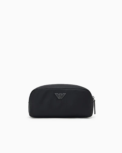 Emporio Armani - ASV recycled nylon make-up bag, Man, Black, Size: TU