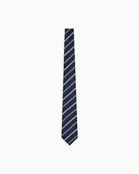 Emporio Armani - Wool tie with diagonal-striped jacquard, Man, Navy Blue, Size: TU