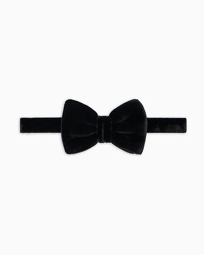 Emporio Armani - Smooth velvet bow tie, Man, Black, Size: TU