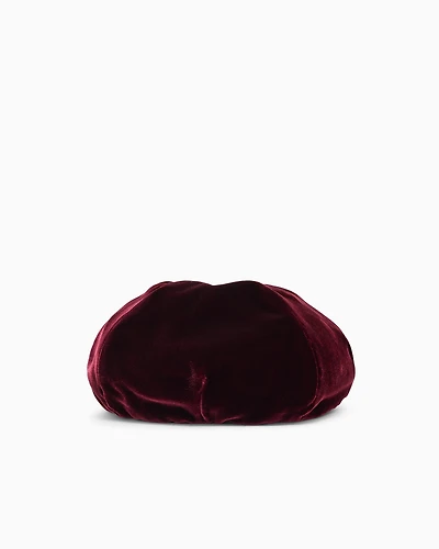 Emporio Armani - Liquid velvet beret, Woman, Bordeaux, Size:
