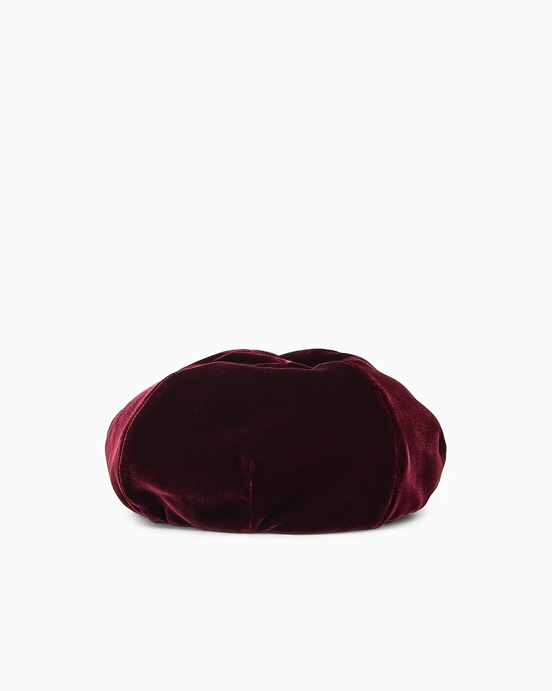 Emporio Armani - Liquid velvet beret, Woman, Bordeaux, Size:
