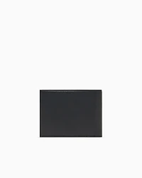 Emporio Armani - Nappa leather bifold wallet with geometric detail, Man, Black, Size: TU