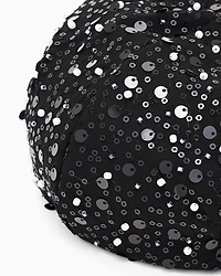 Emporio Armani - Georgette beret with beads and sequins, Woman, Black, Size: