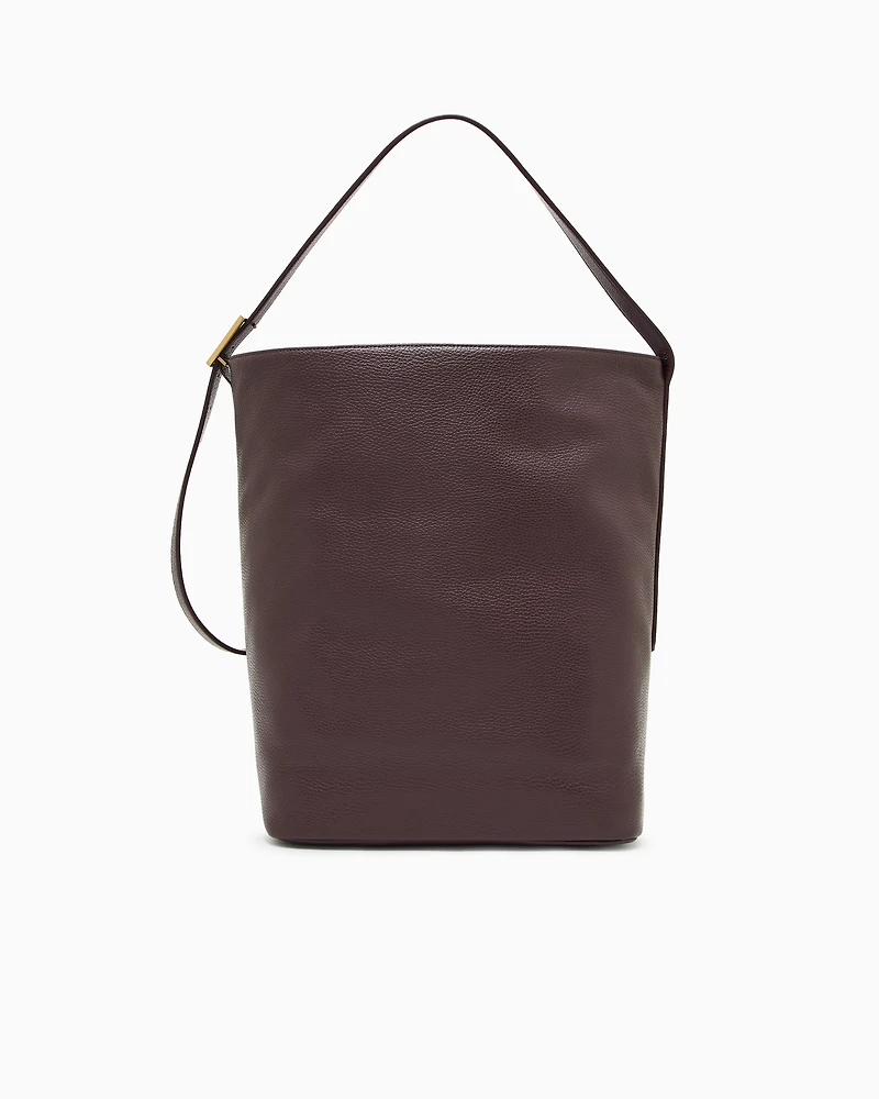 Emporio Armani - Leather shoulder bag, Man, Brown, Size: TU