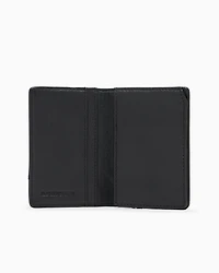 Emporio Armani - Nappa leather trifold card holder with geometric detail, Man, Black, Size: TU