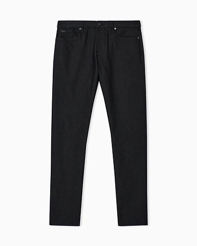 Emporio Armani - J06 Slim-fit, cotton-blend trousers with micro-armure polka dots, Man, Black, Size: