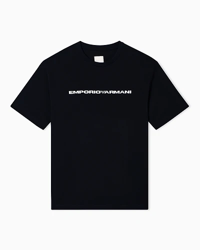 Emporio Armani - ASV Capsule American organic jersey T-shirt, Man, Blue, Size: