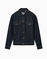 Emporio Armani - Rinsed, comfort-denim jacket, Woman, Blue, Size: