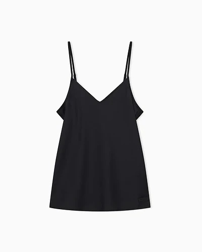 Armani Exchange - Satin V-Neck Top, Woman, Black, Size: