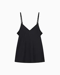 Armani Exchange - Satin V-Neck Top, Woman, Black, Size: