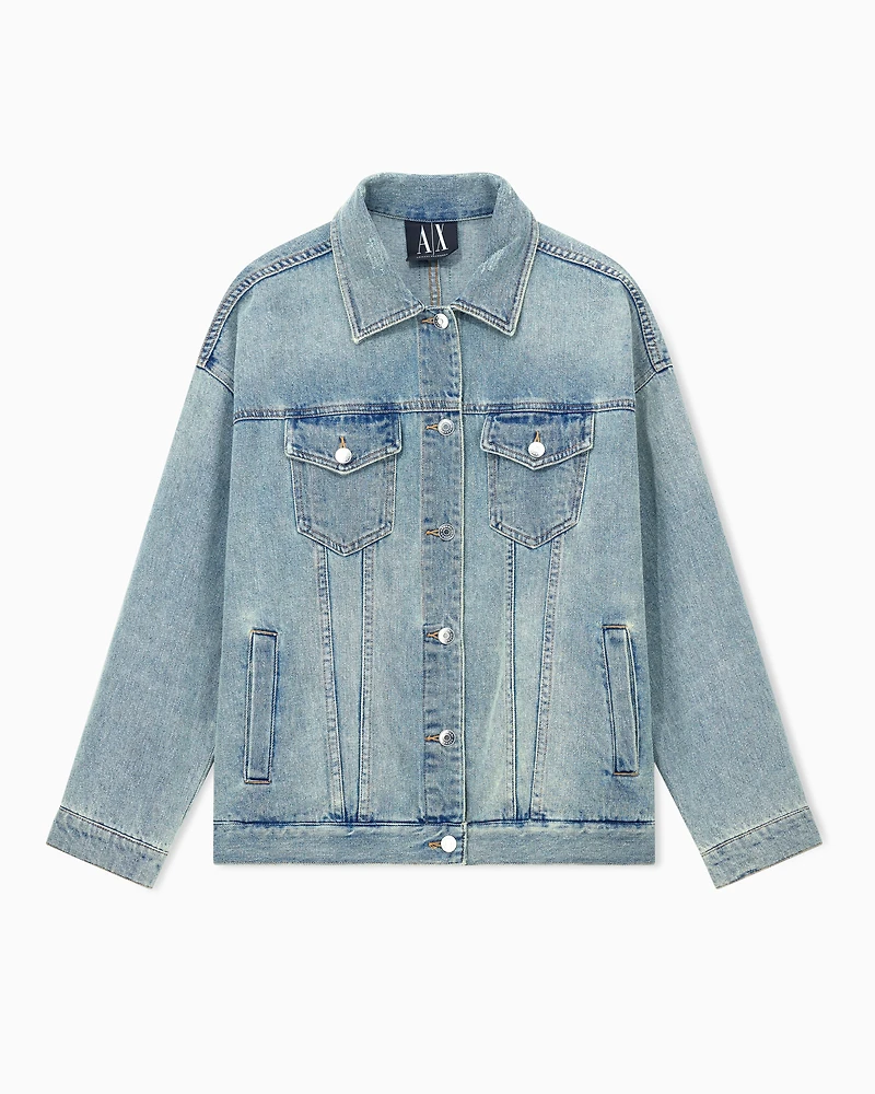 Armani Exchange - Denim Jackets, Woman, Blue, Size: