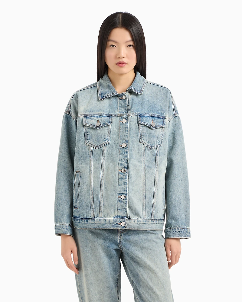 Armani Exchange - Denim Jackets, Woman, Blue, Size: