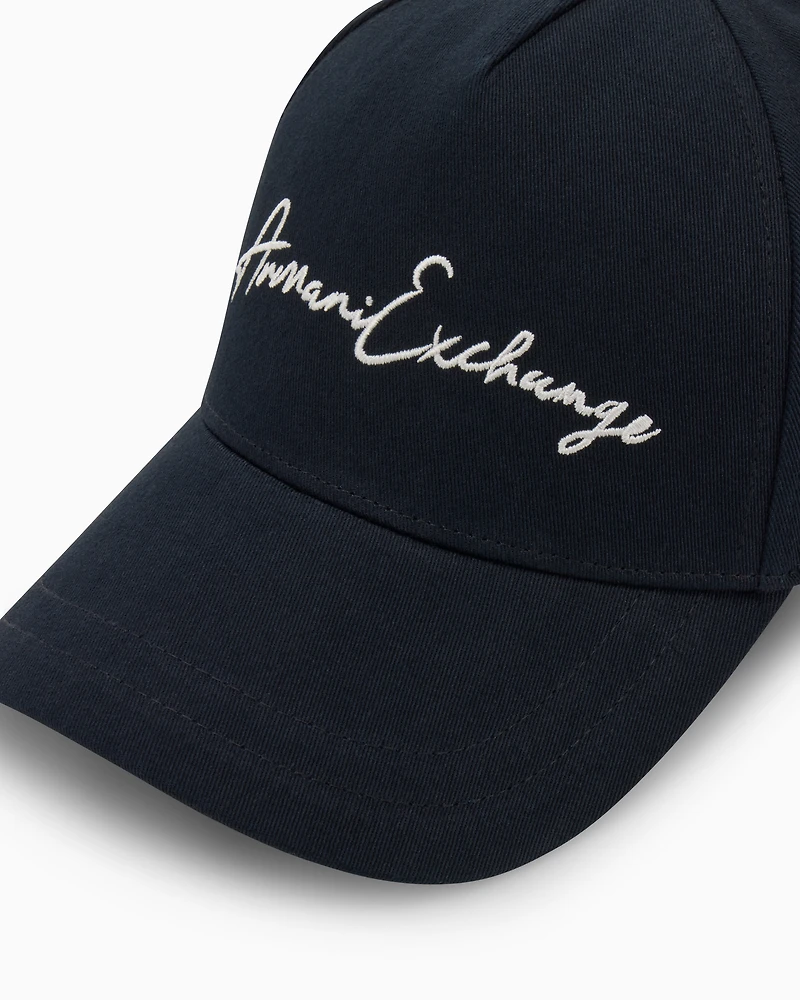 Armani Exchange - Visor hat with maxi logo, Man, Navy Blue, Size: TU