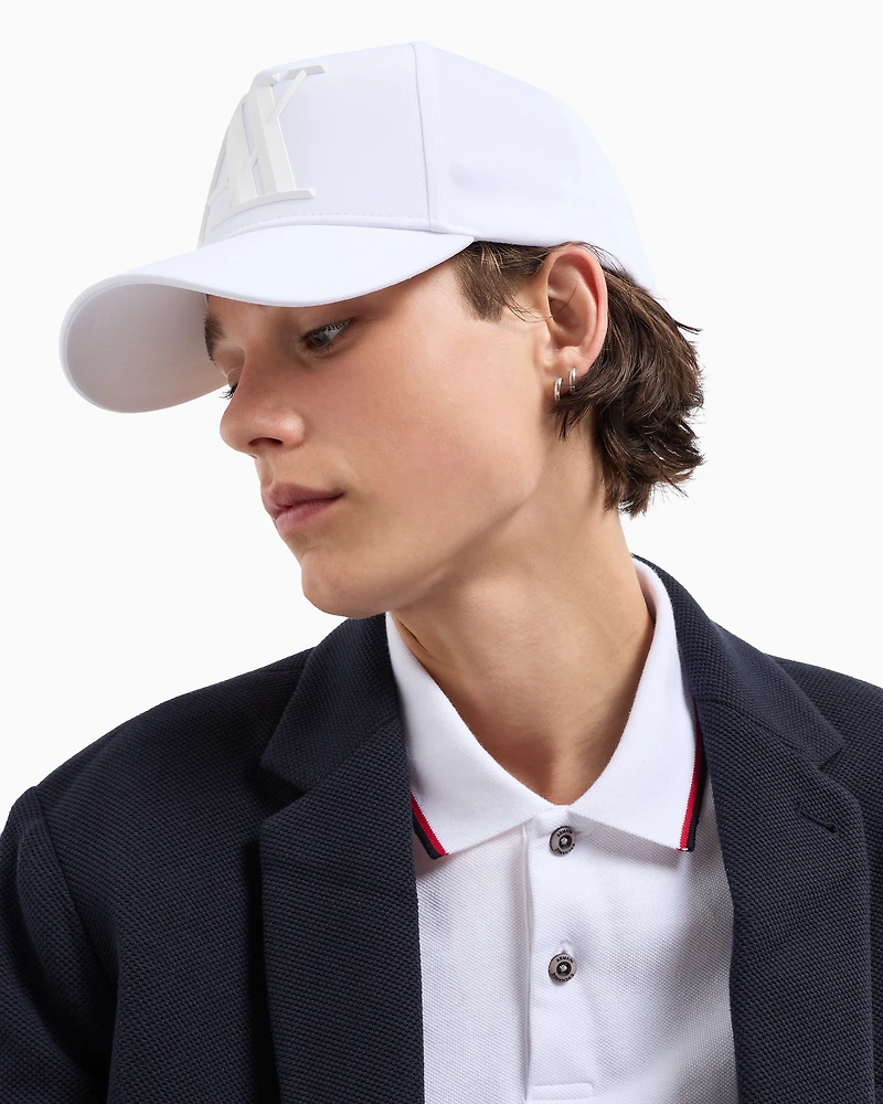 Armani Exchange - Visor cap with logo, Man, White, Size: TU
