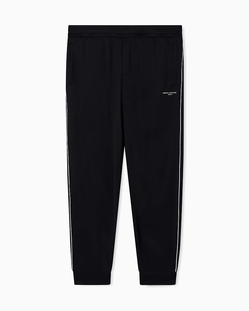 Armani Exchange - Contrast piping jogger pants, Man, Black, Size: