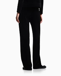 Emporio Armani - Stretch chenille trousers, Woman, Black, Size: