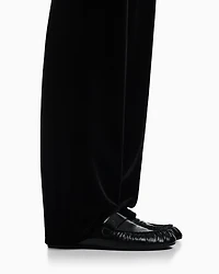 Emporio Armani - Stretch chenille trousers, Woman, Black, Size: