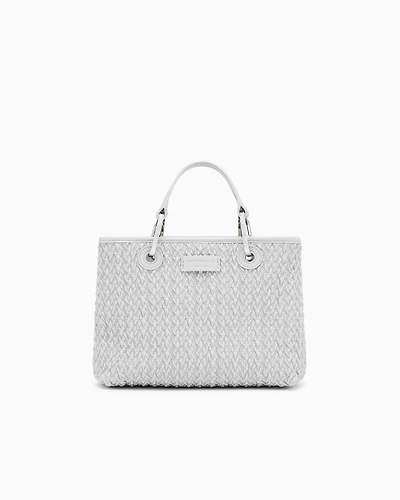 Emporio Armani - Quilted-effect small MyEA shopper bag, Woman, Grey, Size: TU