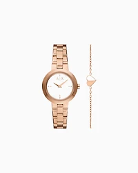  Two-Hand Rose Gold-Tone Stainless Steel Gift Set