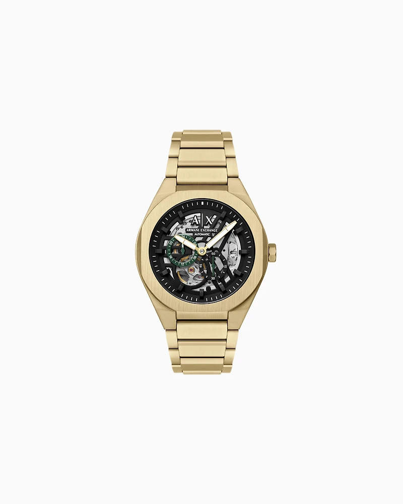Armani Exchange -  Sync Automatic Gold-Tone Stainless Steel Watch, Man, Multicoloured, Size: TU