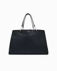 Emporio Armani - Large nappa leather MyEA shopper bag, Woman, Black, Size: TU