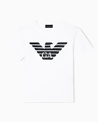 Emporio Armani - ASV organic-jersey T-shirt with logo print, Woman, White, Size: