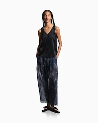 Emporio Armani - Silk satin V-neck top , Woman, Black, Size: