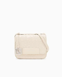 Armani Exchange - Allover logo shoulder bag, Woman, Beige, Size: TU