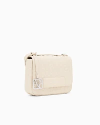 Armani Exchange - Allover logo shoulder bag, Woman, Beige, Size: TU